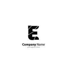 the simple modern logo of letter e with white background