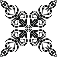 Vector simple mandala with abstract elements, isolated on white background. Oriental ethnic ornament. Design element.