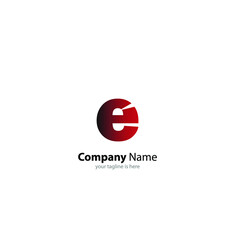 the simple modern logo of letter e with white background