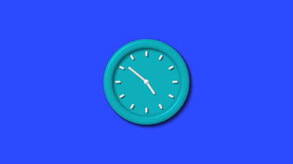 Amazing 12 hours 3d wall clock on blue background,wall clock