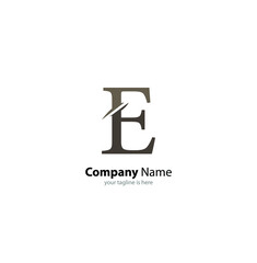 the simple modern logo of letter e with white background
