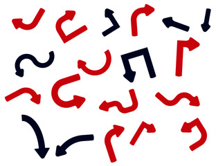 colorful hand drawn arrows.