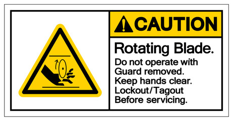 Caution Rotating Blade Symbol Sign, Vector Illustration, Isolate On White Background Label .EPS10