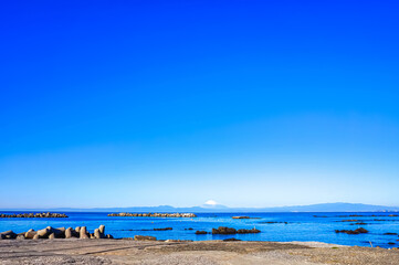 【冬の富士山】三浦半島から見る、富士山