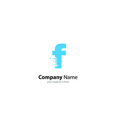 the simple elegant logo of letter f with white background