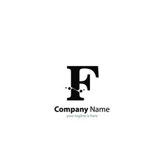 the simple elegant logo of letter f with white background