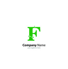 the simple elegant logo of letter f with white background