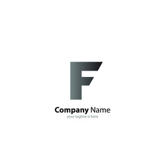 the simple elegant logo of letter f with white background