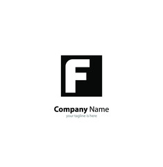 the simple elegant logo of letter f with white background