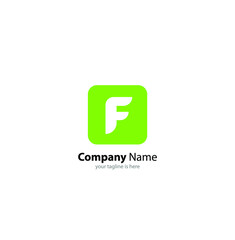 the simple elegant logo of letter f with white background