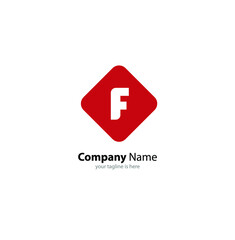 the simple elegant logo of letter f with white background