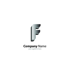 the simple elegant logo of letter f with white background