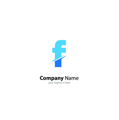 Obraz premium the simple elegant logo of letter f with white background
