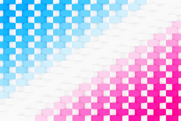 3D illustration background, texture of a large number of doves geometric shapes of different sizes and shapes. Kaleidoscope texture