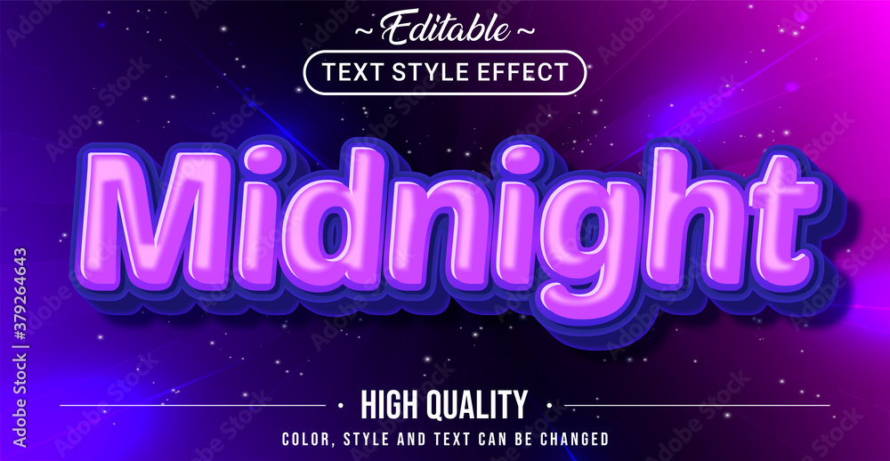 Poster editable text style effect - midnight theme style.
