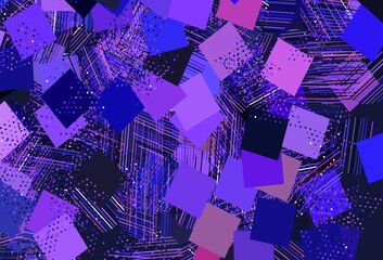 Light Pink, Blue vector template with crystals, circles, squares.