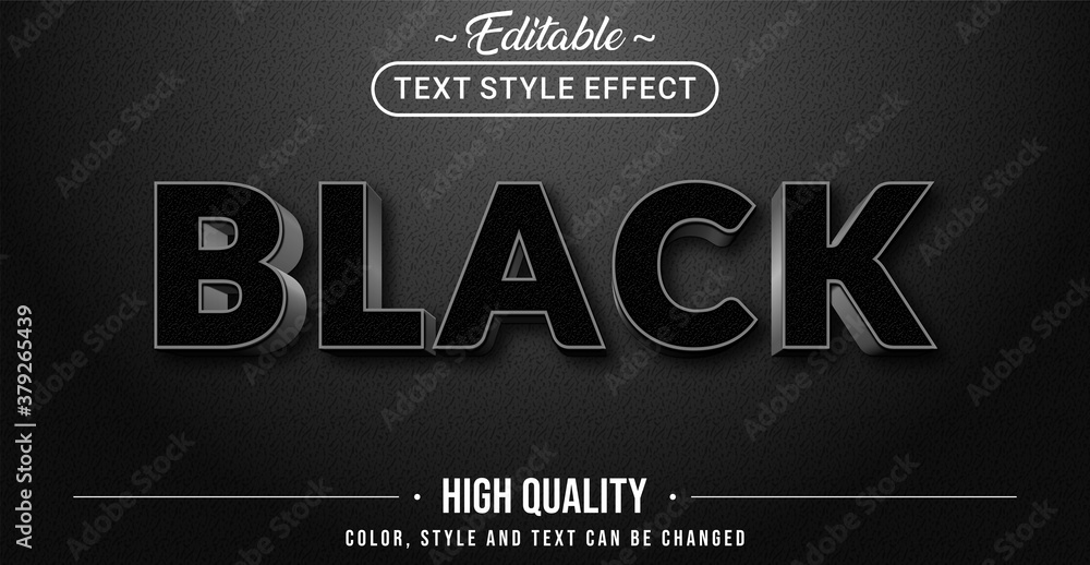 Poster editable text style effect - black theme style.