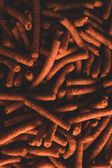 macro close up “ churritos” mexican snacks , selective focus