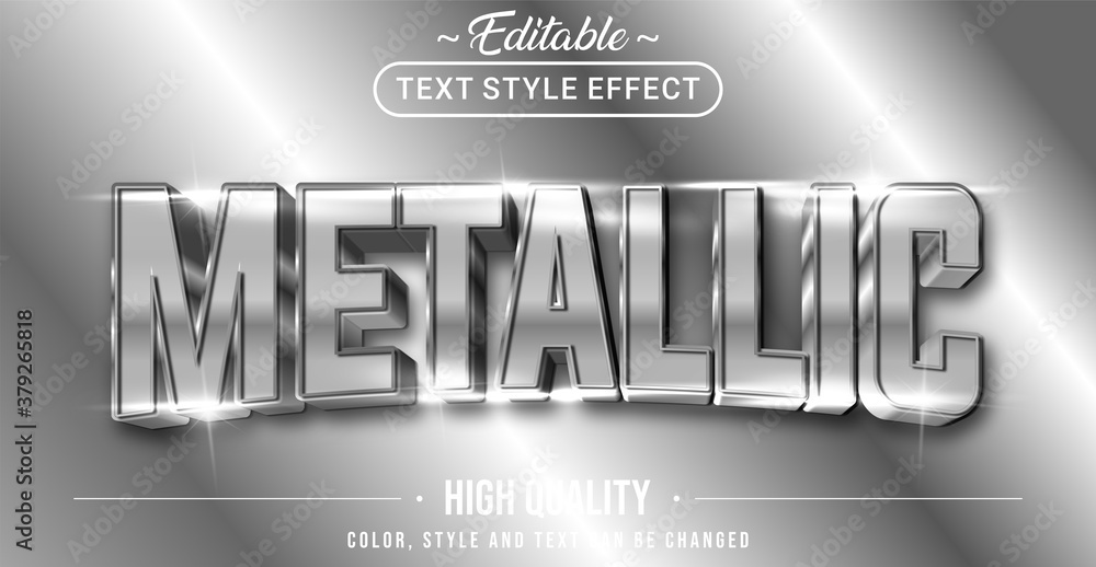Poster Editable text style effect - Metallic theme style.
