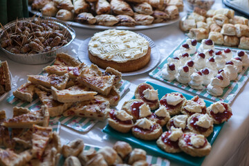 various pastries and cakes