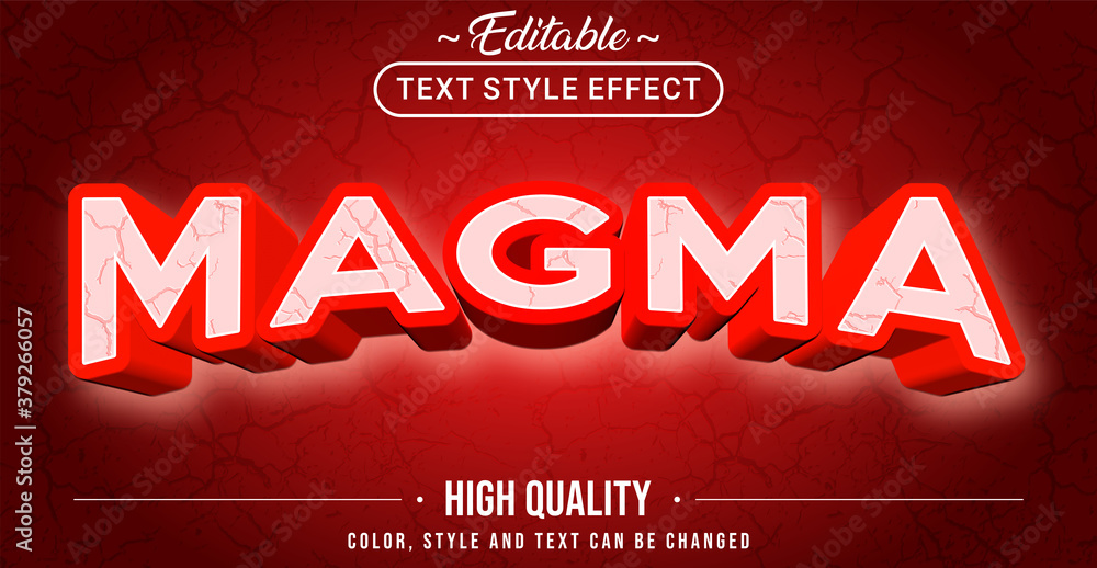 Poster Editable text style effect - Magma theme style.