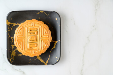 Moon cake, the most popular food of the Mid-Autumn Festival.