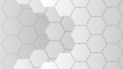 Abstract background with layers of grey hexagons