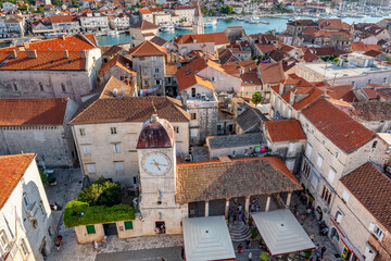 Trogir old town cityscape. with historic buildings, Croatia