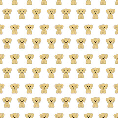 Obraz premium Seamless pattern with cute cartoon dog. Vector illustration.