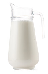 Glass milk jar isolated on white background