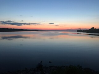 sunset over the lake