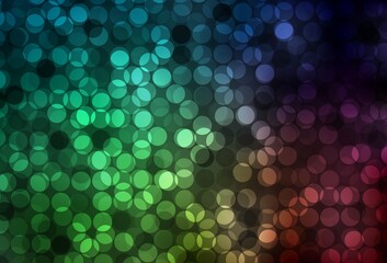 Dark Green vector texture with disks.