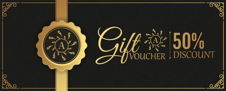 Gift voucher template with ornament style