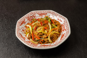 春雨と野菜炒め　Chinese Stir fried noodles and vegetables