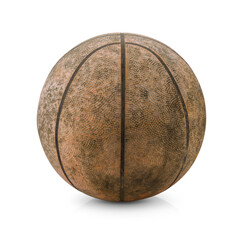 old basketball isolated as a sports on over white background
