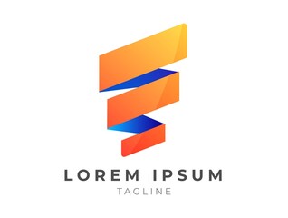 Ribbon Abstract Colorful Logo Design Template Editable and Reusable