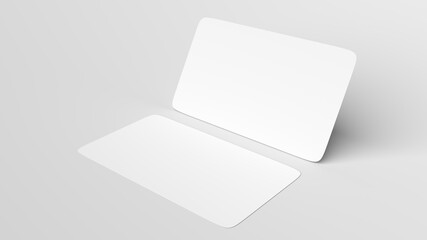 Two sided White business card mockup