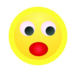 High quality surprised smiley isolated on white background. Popular chat elements. A popular smiley.