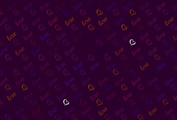 Dark Blue, Red vector background with hearts.