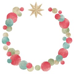 クリスマスカラーな丸いフレーム