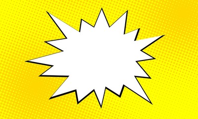 Pop art comic background with cloud and star. Cartoon Vector Illustration