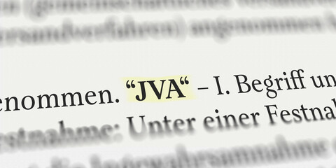 JVA im Buch mit Textmarker markiert