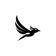 Fototapeta premium Black eagle logo, isolated on white background. Suitable for logo, emblem, stickers.