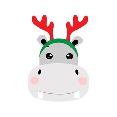 cute christmas animal character illustration
