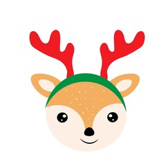 cute christmas animal character illustration