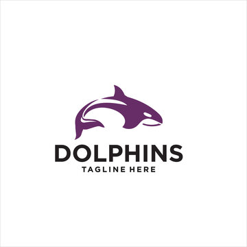 dolphin logo silhouette design icon vector
