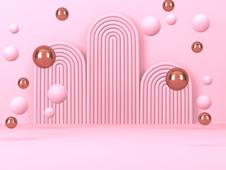 Abstract minimal scene with geometrical forms