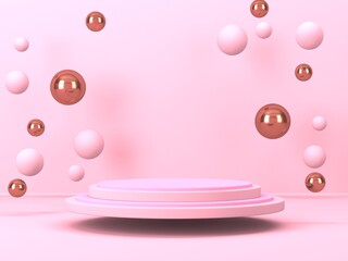 Abstract minimal scene with geometrical forms