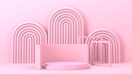 Obraz premium Abstract geometric background. Pink color