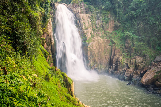 Deep forest waterfall at Haew narok waterfall, Khao Yai National Park, Nakhon Nayok Province, Thailand.